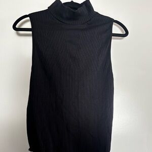 Black Ribbed Bodysuit